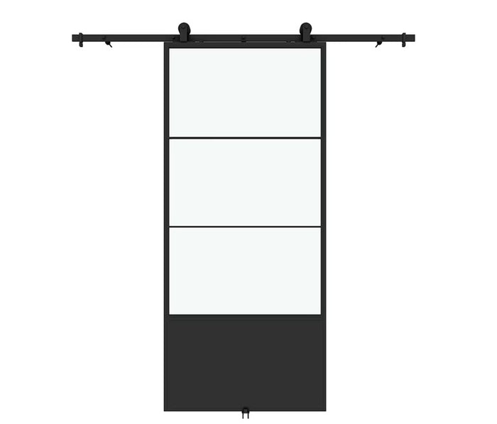 TRUporte Concorde 37-inch x 84-inch Black Barn Door Kit with Door and Rail