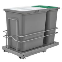 Rev-A-Shelf 23 L Sink Base Double Waste Container Pullout, Silver Gray