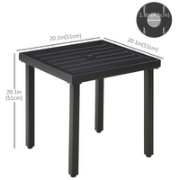 Outsunny Black Square Patio Outdoor Side & Accent Table