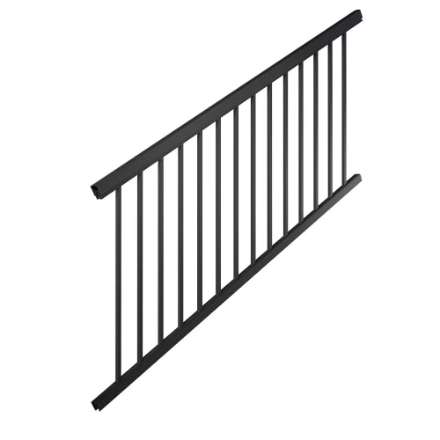 Peak RailBlazers 6 ft. W Aluminum Deck Railing Stair Pre-Assembled Panel in Matte Black
