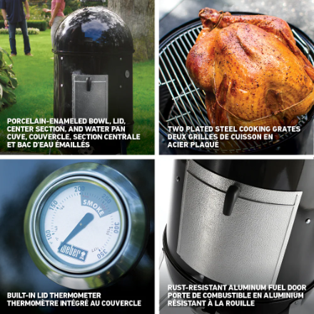 Weber Smokey Mountain 18.5-inch Vertical Charcoal Cooker in Black
