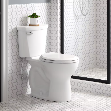 American Standard Cadet 2-Piece 10 in. Rough-In 4.8 LPF Single Flush Chair Height Round Front Toilet in White