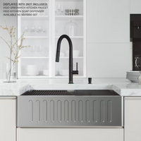 VIGO Oxford 33 Single Bowl Farmhouse Slotted Kitchen Sink Workstation in Stainless Steel and Accessories