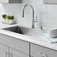 Glacier Bay Upson Touchless Pull-Down Sprayer Kitchen Faucet with TurboSpray and Soap Dispenser in Chrome, Valve & Deck Plate Included