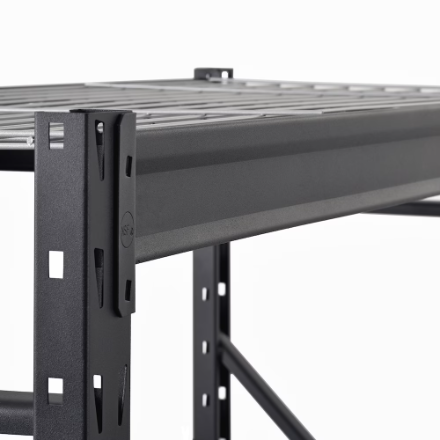 Husky 77-inch W x 78-inch H x 24-inch D 4-Shelf Heavy Duty Industrial Welded Steel Garage Storage Rack Shelving Unit in Black