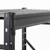 Husky 77-inch W x 78-inch H x 24-inch D 4-Shelf Heavy Duty Industrial Welded Steel Garage Storage Rack Shelving Unit in Black