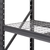 Husky 77-inch W x 78-inch H x 24-inch D 4-Shelf Heavy Duty Industrial Welded Steel Garage Storage Rack Shelving Unit in Black