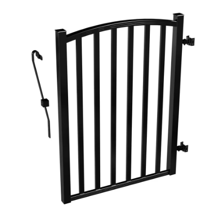 Peak AquatinePLUS Pool Fencing 3' x 4' Powder-Coated Aluminum Metal Yard Fence Gate Black