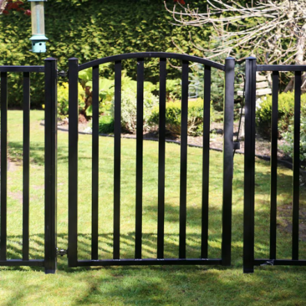 Peak AquatinePLUS Pool Fencing 3' x 4' Powder-Coated Aluminum Metal Yard Fence Gate Black