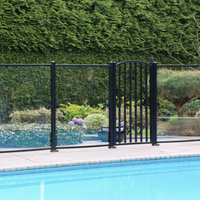 Peak AquatinePLUS Pool Fencing 3' x 4' Powder-Coated Aluminum Metal Yard Fence Gate Black