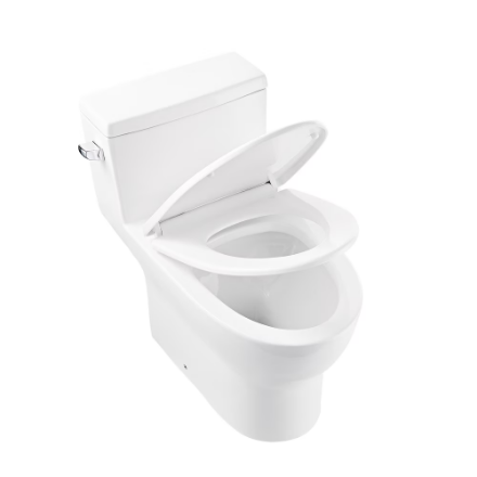 DeerValley 12 in. Rough In 1-Piece 1.28 GPF Single Flush 17 in. ADA Chair Height Elongated Toilet in White with Soft Close Seat