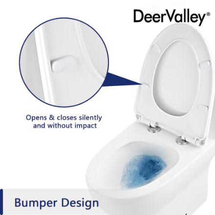 DeerValley 12 in. Rough In 1-Piece 1.28 GPF Single Flush 17 in. ADA Chair Height Elongated Toilet in White with Soft Close Seat