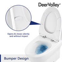 DeerValley 12 in. Rough In 1-Piece 1.28 GPF Single Flush 17 in. ADA Chair Height Elongated Toilet in White with Soft Close Seat