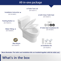 DeerValley 12 in. Rough In 1-Piece 1.28 GPF Single Flush 17 in. ADA Chair Height Elongated Toilet in White with Soft Close Seat