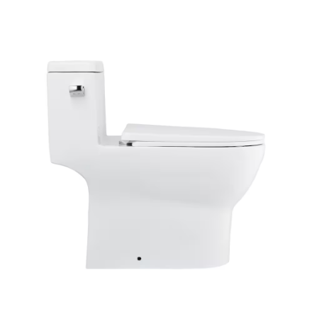 DeerValley 12 in. Rough In 1-Piece 1.28 GPF Single Flush 17 in. ADA Chair Height Elongated Toilet in White with Soft Close Seat