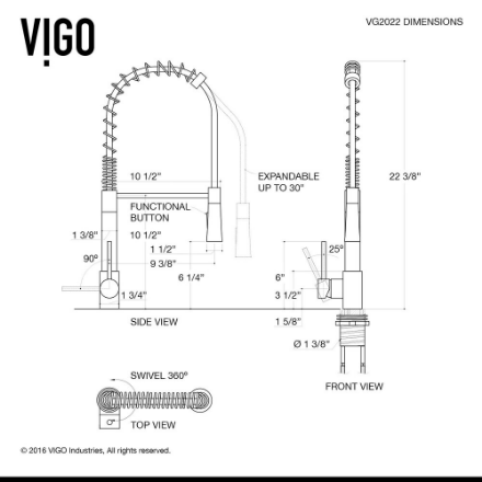 VIGO Laurelton Single-Handle Pull-Down Sprayer Kitchen Faucet in Matte Black
