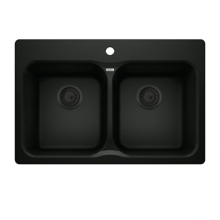 Blanco Vision 31.5 in. Double Bowl Dual Mount SILGRANIT Kitchen Sink