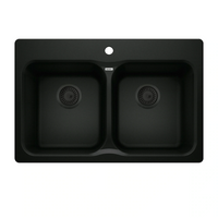 Blanco Vision 31.5 in. Double Bowl Dual Mount SILGRANIT Kitchen Sink