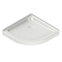 MAAX 32L x 32W x 3H-inch Neo-Round Corner Acrylic Shower Base Pan in White, Corner Drain