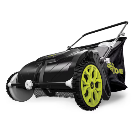 Sun Joe 21" Manual Leaf Sweeper with 22-Gallon Collection Bag