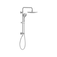 24" 4-Spray Round Wall Bar Chrome Shower Kit with Hand Shower