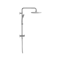 24" 4-Spray Round Wall Bar Chrome Shower Kit with Hand Shower