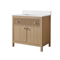 Glacier Bay Josine 36 inch W x 20.5 inch D x 34.5 inch H Light Oak Bathroom Vanity (Sink/Top is Not Included)