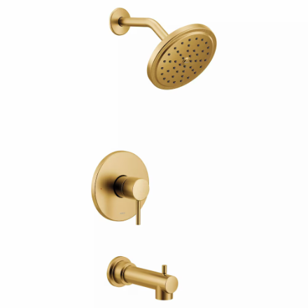 MOEN Align M-CORE 3-Series Tub Shower Faucet Trim with Rain Shower Head Brushed Gold (Valve Not Included)