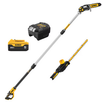DEWALT 20V MAX Lithium-Ion Cordless Pole Saw and Pole Hedge Trimmer Combo Kit with 5 Ah Battery and Charger