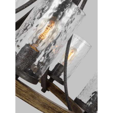 24 in. W. 5-Light Distressed Weathered Oak Chandelier