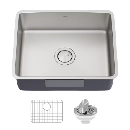 Kraus Dex 21 Undermount 16 Gauge Antibacterial Stainless Steel Single Bowl Kitchen Sink