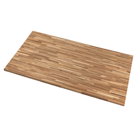 74 in. L x 39 in. W x 1.5 in. T Unfinished Acacia Finger Jointed Island Butcher Block With Eased Edge