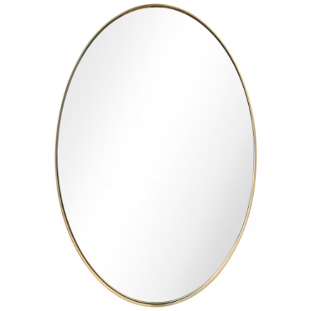 Empire Art Direct Ultra Brushed Gold Stainless Steel Oval Framed Wall Mirror
