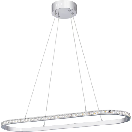 32W Chrome Integrated LED Pendant with Acrylic Shade