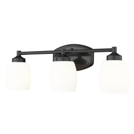Z-Lite Kendrick 3 Light Vanity in Matte Black