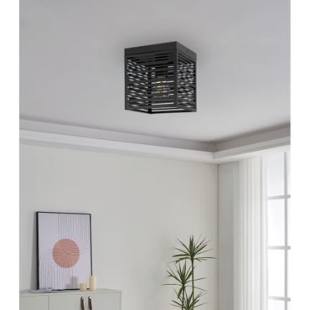 Eglo Piedritas 1-Light Black Flush Mount