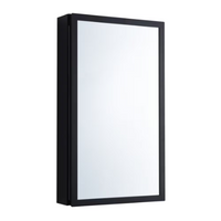 Surface Mount Medicine Cabinet with Reversible Mirrored Door in Matte Black