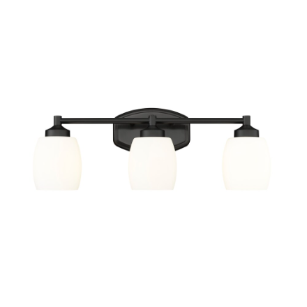 Z-Lite Kendrick 3 Light Vanity in Matte Black