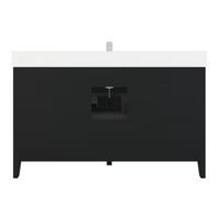 Art Bathe Houston 60 in W x 22 in D Black Vanity (Damaged Leg) with White Quartz Top with White Sink and Power Bar-Organizer