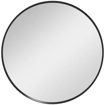 HOMCOM 24" Circle Bathroom Mirror, Decorative Wall Mirror, Black