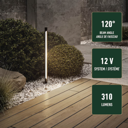 Illume 8W 1-Light Black Integrated LED Low Volage Slim Landscape Light