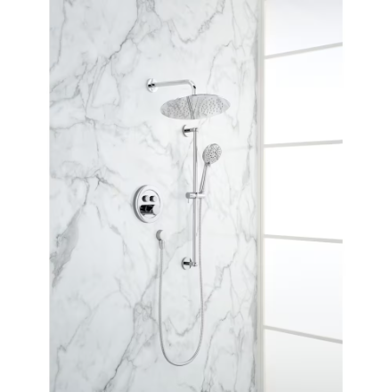 Roan 12 in. Round 1-Function & 4 in. 3-Function Raincan Shower System