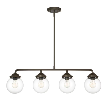 Hampton Bay Birkdale 4-Light Island Light Fixture in Satin Bronze