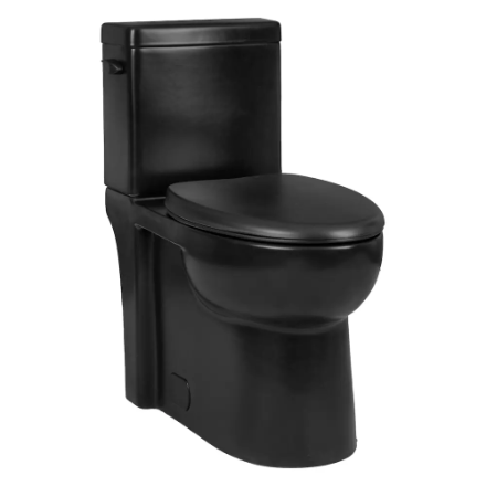 Black glacier bay single flush elongated concealed toilet