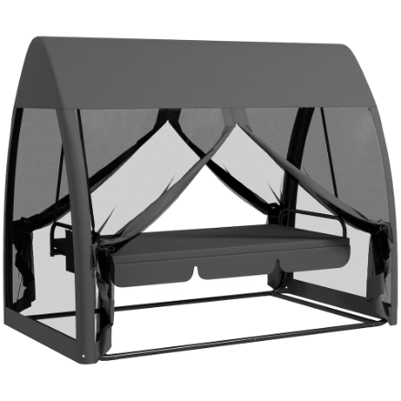 Outsunny Patio 3-Seater Swing Bench with Canopy