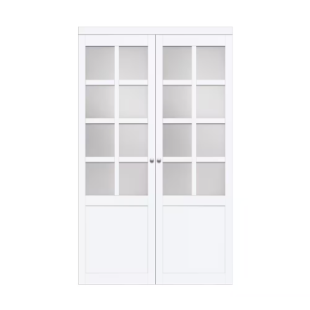 TRUporte 60-inch x 80-inch 8-Lite White 2 Pivot Interior Closet Door