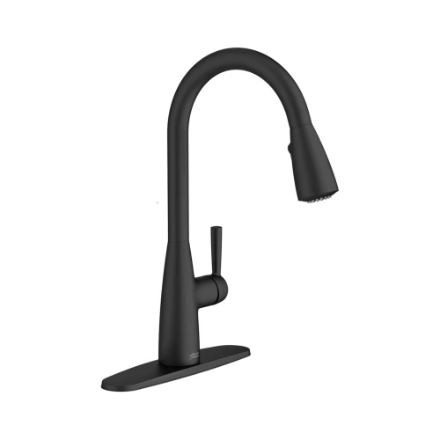 American Standard Fairbury 2S Single Handle Pull-Down Dual Spray Kitchen Faucet in Matte Black (Valve & Deck Plate Included)