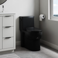 Black glacier bay single flush elongated concealed toilet