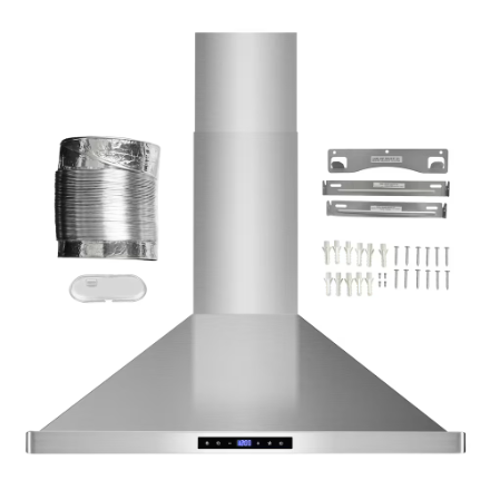 Cosmo 30 in. Vista Collection Ducted Wall Mount Range Hood, Touch Controls, Stainless Steel