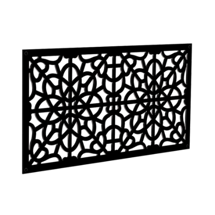 2 ft. x 4 ft. Polypropylene Fretwork Decorative Panel, Black
